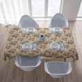 OBRUS PLAMOODPORNY 140x220 GŁADKI NA STÓŁ WIOSENNY WZÓR KWIATY KOLORY  - 22384