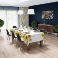 OBRUS PLAMOODPORNY 140x240 CM NA STÓŁ GŁADKI WIOSENNY WZÓR SŁONECZNIKI  - 22433