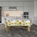 OBRUS PLAMOODPORNY 140x240 CM NA STÓŁ GŁADKI WIOSENNY WZÓR SŁONECZNIKI  - 22434