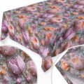 OBRUS PLAMOODPORNY 140x240 NA STÓŁ WIOSENNY WZÓR WIOSNA KWIATY TULIPANY  - 22501