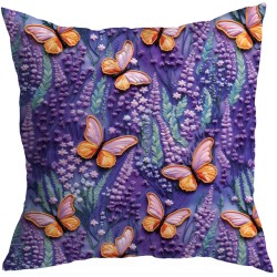 POSZEWKA DEKORACYJNA WIOSENNA 40X40 CM JASIEK WIOSNA LAWENDA MOTYL 
