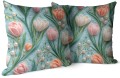 POSZEWKA DEKORACYJNA WIOSENNA 40X40 CM WIOSNA KWIATY TULIPANY  - 22625