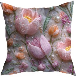 POSZEWKA DEKORACYJNA WIOSENNA 40X40 CM WIOSNA KWIATY TULIPANY 