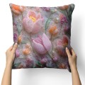 POSZEWKA DEKORACYJNA WIOSENNA 40X40 CM WIOSNA KWIATY TULIPANY  - 22632