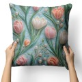 POSZEWKA DEKORACYJNA WIOSENNA 50X50 CM WIOSNA KWIATY TULIPANY  - 22866