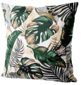 Welwetowa poszewka dekoracyjna  z motywem liści monstera  40x40  - 2301