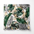 Welwetowa poszewka dekoracyjna  z motywem liści monstera  40x40  - 2304