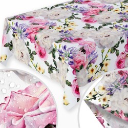 Obrus plamoodporny motyw kwiatowy 130x180