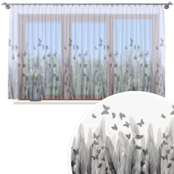 Firana gotowa woal motyle 500x150 na żabki