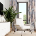 Zasłona półzaciemniająca z motywem piór 140x230 na taśmie - 23952