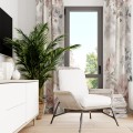 Zasłona półzaciemniająca z motywem kwiatów 140x230 na taśmie - 23964