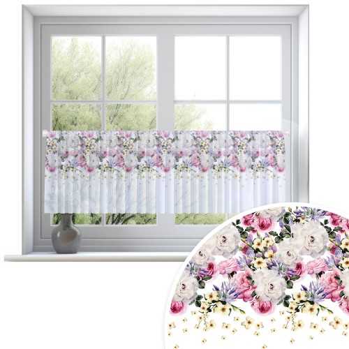 Firana zazdrostka 150x50  motyw kwiatowy - 24225