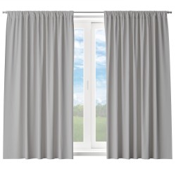 Zasłona półzaciemniająca szara, 140x160 cm, na taśmie