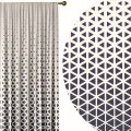 Zasłona półzaciemniająca z motywem geometrycznym 140x250 na taśmie - 2545
