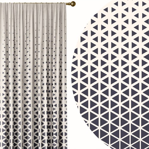 Zasłona półzaciemniająca z motywem geometrycznym 140x250 na taśmie - 2545