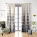 Zasłona półzaciemniająca z motywem geometrycznym 140x250 na taśmie - 2546