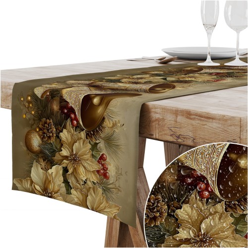 Bieżnik obrus świąteczny gładki 40x220 cm na stół Boże Narodzenie - 25533