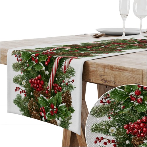 Bieżnik obrus świąteczny gładki 40x140 cm na stół Boże Narodzenie - 25643