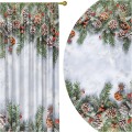 Zasłona półzaciemniająca z motywem świątecznym 140x250 na taśmie - 25841