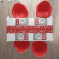Bieżnik czerwony z motywem świątecznym 40x140 - 2619