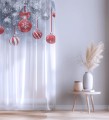 Firana gotowa woal motyw świąteczny 140x250 na żabki - 26212