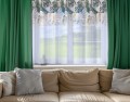 Firana gotowa motyw liści 300x150 przelotki - 26299