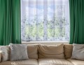 Firana gotowa motyw liści 300x150 przelotki - 26338