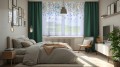 Firana gotowa motyw kwiatowy 300x150 przelotki - 26369