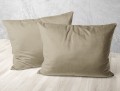 Welwetowa ciemnobeżowa poszewka 40x60 - 26522