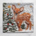Poszewka dekoracyjna z motywem świątecznym imitującym haft 40x40 cm - 26727