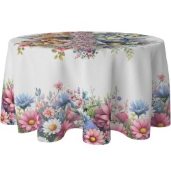 OBRUS OKRĄGŁY WIELKANOC PLAMOODPORNY ŚR. 120 CM NA STÓŁ