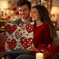 Poszewka dekoracyjna z nadrukiem motyw serca 40x40 - 26897