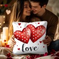 Poszewka dekoracyjna z nadrukiem motyw serca 40x40 - 26905