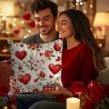 Poszewka dekoracyjna z nadrukiem motyw serca 40x40 - 26915