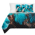 Narzuta na łóżko 160x200 motyw kwiatowy glamour - 27229