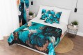 Narzuta na łóżko 160x200 motyw kwiatowy glamour - 27231