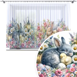 Firana na taśmie z nadrukiem 400x150 wzór świąteczny, Wielkanoc