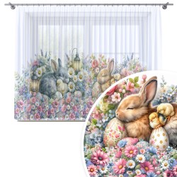 Firana na taśmie z nadrukiem 300x160 wzór świąteczny, Wielkanoc