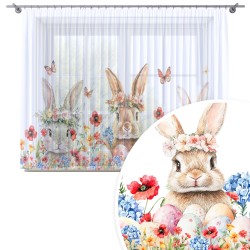 Firana na taśmie z nadrukiem 300x160 wzór świąteczny, Wielkanoc