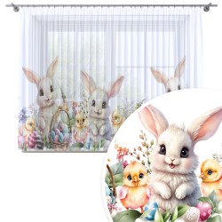 Firana na taśmie z nadrukiem 300x160 wzór świąteczny, Wielkanoc