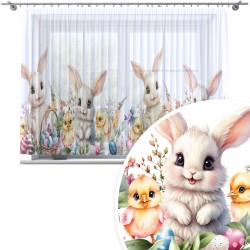 Firana na taśmie z nadrukiem 400x150 wzór świąteczny, Wielkanoc
