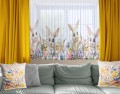 Firana na taśmie z nadrukiem 400x150 wzór świąteczny, Wielkanoc - 27378