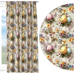 Zasłona półzaciemniająca z motywem wielkanocnym 140x160 na taśmie