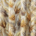 Zasłona półzaciemniająca z motywem piór 140x250 przelotki - 27927