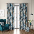 Zasłona półzaciemniająca z motywem piór 140x250 przelotki - 27959