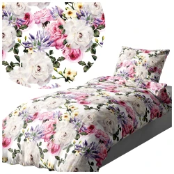 Pościel z motywem pastelowych kwiatów 140x200 