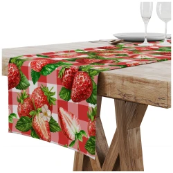 Bieżnik z motywem truskawki 40x180