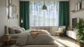 Firana gotowa woal motyw liści 300x160 przelotki - 28827