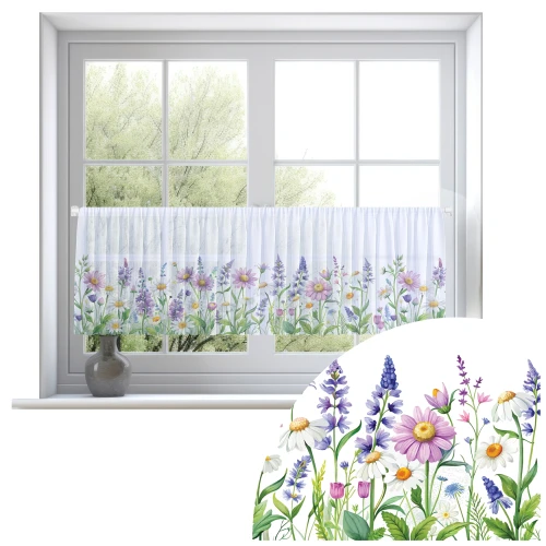 Firana zazdrostka 150x50 motyw kwiatowy 0380 - 29496