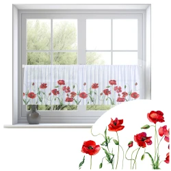 Firana zazdrostka 150x50 motyw kwiatowy 0374
